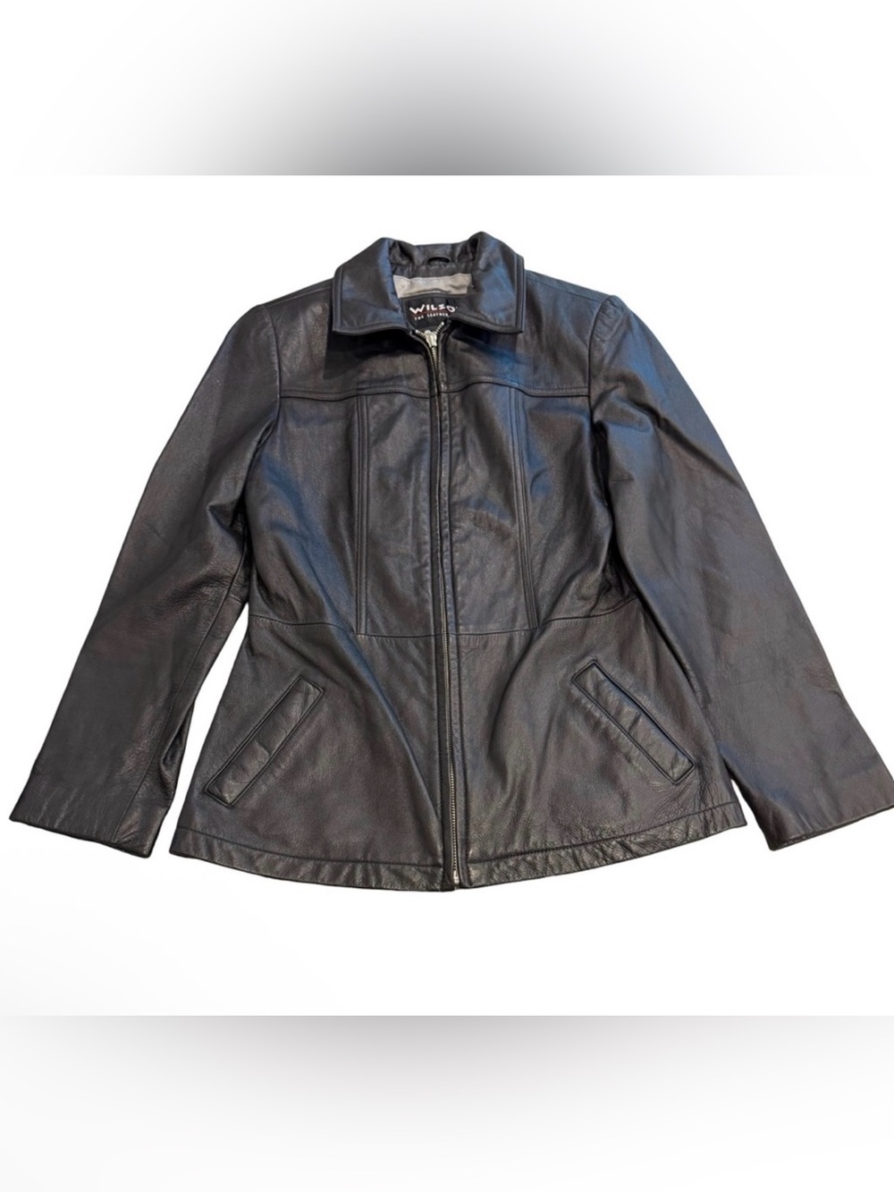 Wilsons Leather Women’s Black Leather Jacket Zip Front Medium